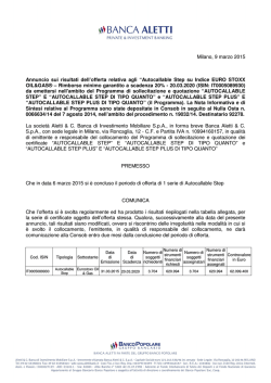 20150309 Annuncio risultati offerta Autocallable