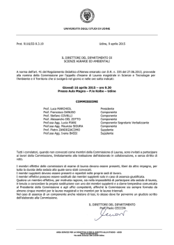 Commissione - Università degli Studi di Udine