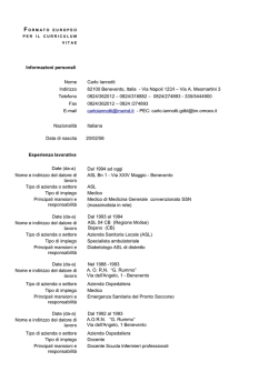 Curriculum Vitae Europeo - ECOGRAFIA DELLA TIROIDE a