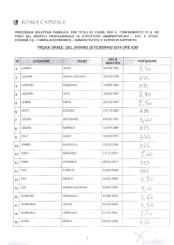 Prova orale - 20 febbraio 2014 ore 8:00