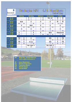Stundenplan Schule Boswil
