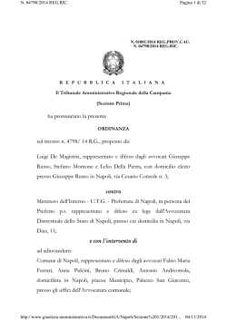 ha pronunciato la presente sul ricorso n. 4798/ 14 R.G., proposto da