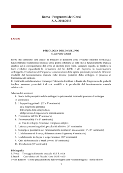 Roma - Programmi dei Corsi A.A. 2014/2015