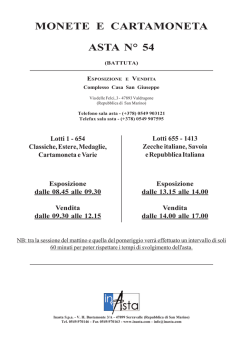 MONETE E CARTAMONETA ASTA N&deg; 54