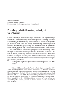Przekłady polskiej literatury dziecięcej we Włoszech
