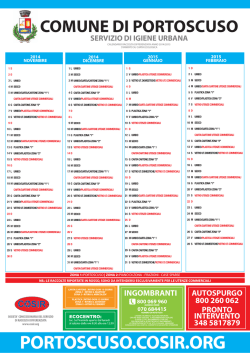 Calendario raccolta differenzia 2014-15