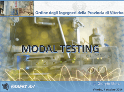 MODAL TESTING - Ordine degli Ingegneri della Provincia di Viterbo