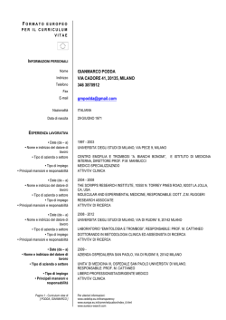 Curriculum Vitae - Azienda Ospedaliera San Paolo