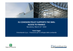 EU COHESION POLICY SUPPORTS THE SMEs ACCESS TO