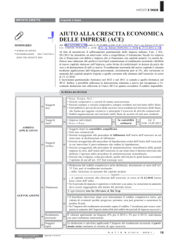 aiuto alla crescita economica delle imprese (ace)