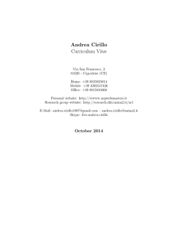Andrea Cirillo Curriculum Vit&aelig;