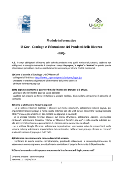 Modulo informatico - Universit&agrave; degli Studi del Piemonte Orientale