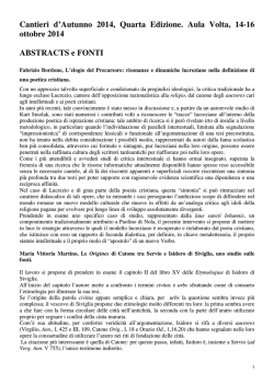 Abstrat e fonti - Università degli studi di Pavia