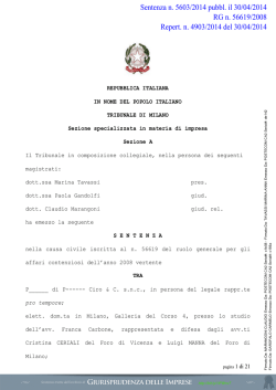 scarica la sentenza - Giurisprudenza delle imprese
