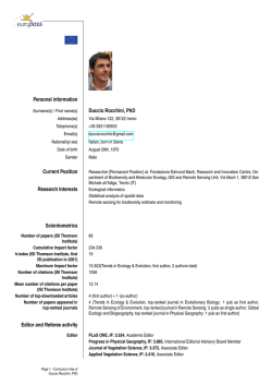 complete CV - GIS and Remote Sensing Unit at FEM-CRI
