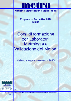 Corsi 2015-1 ediz Sicilia - Metra &egrave; Centro di taratura accreditato LAT