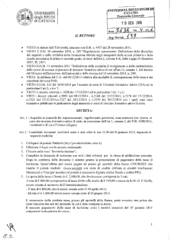 Decreto 139 del 19/01/15 - Universit&agrave; degli Studi di Catania