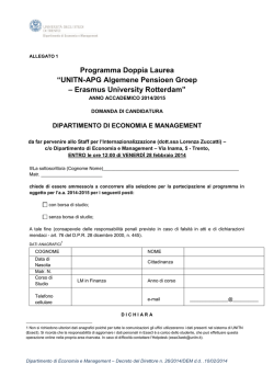 Programma Doppia Laurea “UNITN