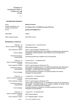 formato europeo per il curriculum vitae