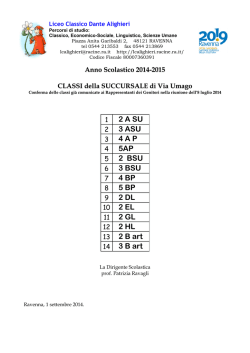 classi succursale 14-15 - Liceo Classico Dante Alighieri