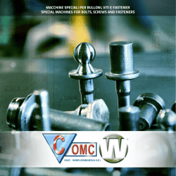 macchine speciali per bulloni, viti e fastener special machines for