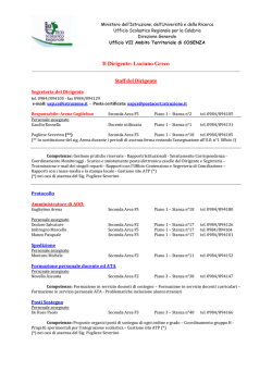 Il Dirigente: Luciano Greco - Centro servizi amministrativi di Cosenza