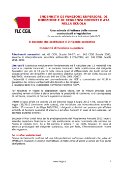 Scheda FLC CGIL - Indennit&agrave; funzioni superiori docenti e ATA
