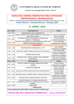 PROGRAMMA CORSO CANARIS - Universit&agrave; degli Studi di Torino