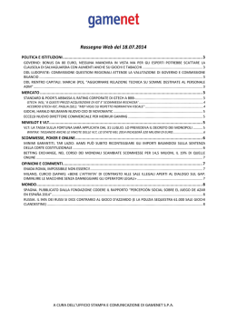 Rassegna Web - Gamenet SpA