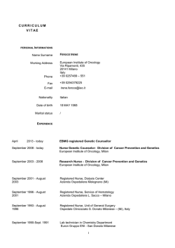 FORMATO EUROPEO PER IL CURRICULUM VITAE