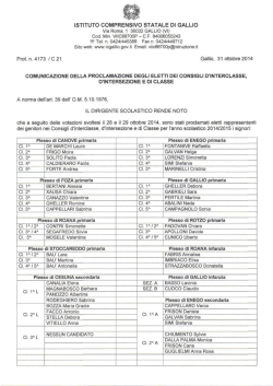 ISTITUTO COMPRENSIVO STATALE DI GALLIO Prot. n.4173 /C 21