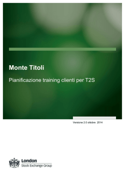 Piano di formazione clienti per T2S