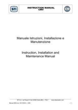 Manuale Istruzioni, Installazione e Manutenzione - STI srl