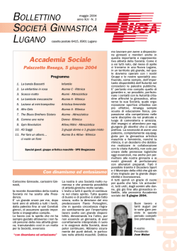 BOLLETTINO SOCIET&Agrave; GINNASTICA