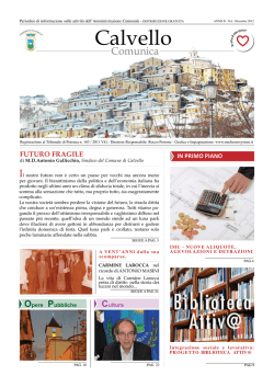 Calvello Comunica Anno II N.6 Dicembre 2012
