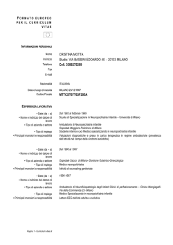 Curriculum - SINDROME DI ASPERGER E AUTISMO