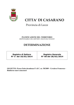 Det. n. 60-2014 - Comune di Casarano