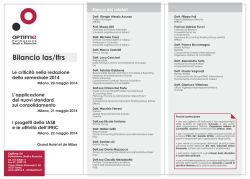 Bilancio Ias/Ifrs - Optime: Corsi Formazione Manageriale