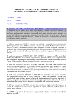 Elenco - Universit&agrave; degli Studi di Napoli Federico II