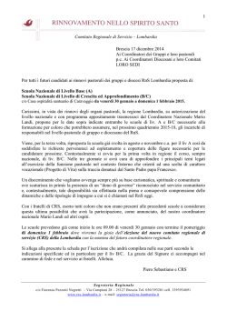 scarica la circolare - Rinnovamento nello Spirito Santo