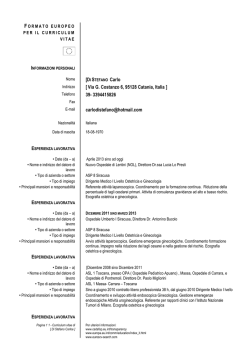 FORMATO EUROPEO PER IL CURRICULUM VITAE