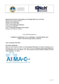 Corso 2014 approcci chirurgici alla cerniera craniocervicale
