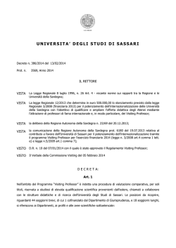 Bando 2014 - Universit&agrave; degli Studi di Sassari