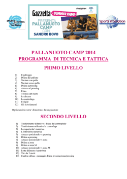 Scarica il programma tecnico pallanuoto