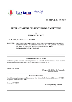 determinazione dirigenziale n. 896 del 06.10.2014 di