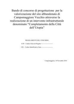 Bando di concorso di progettazione per la valorizzazione del sito
