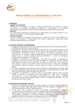 REGOLAMENTO DI CONVENZIONE AL CRAL EAV