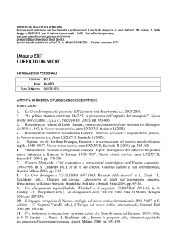 [Mauro Elli] CURRICULUM VITAE - Universit&agrave; degli Studi di Milano