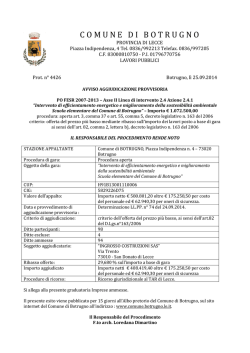 Esito aggiudicazione provvisoria