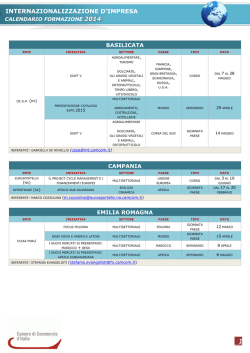 Le iniziative di formazione 2014 delle Camere di commercio